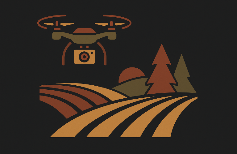 Vulpes Vision - Drohne Darstellung Fachbereich Drohne: Landschaft und Drohne etc. im Vulpes Vision Stil