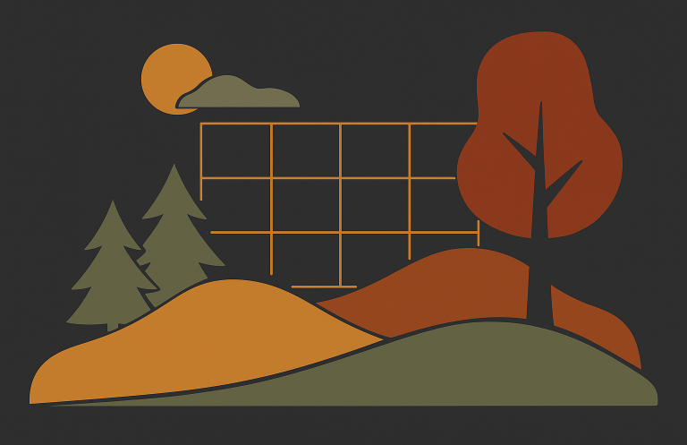 Vulpes Vision - Raum Darstellung Fachbereich Raum: Raster und angedeutete Landschaft etc. im Vulpes Vision Stil